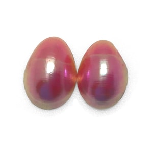 Pink Pearl Half Cut Pair 11mm x 15mm Polished Turbo Petholatus Sea Shell Pearls Beautiful Rare Shell for Making Jewelry Free USA Shipping!