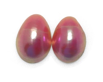 Pink Pearl Half Cut Pair 11mm x 15mm Polished Turbo Petholatus Sea Shell Pearls Beautiful Rare Shell for Making Jewelry Free USA Shipping!