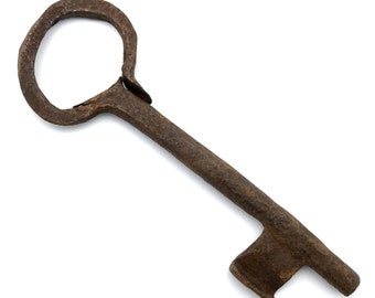 One LARGE Vintage Skeleton Key Old Rusty Iron Antique Prison Jail Cell Key Free USA Shipping LK33