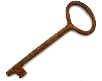 One LARGE Vintage Skeleton Key Old Rusty Iron Antique Prison Jail Cell Key Free USA Shipping LK30
