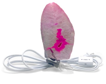 Rock Lampe Achat Geode Lampe Rosa gefärbt Kristall Einzigartiges Geschenk AL3