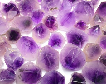 5 Phantom Amethyst Points Natural Crystal Specimen in Velvet Bag Randomly Selected FREE USA SHIPPING!