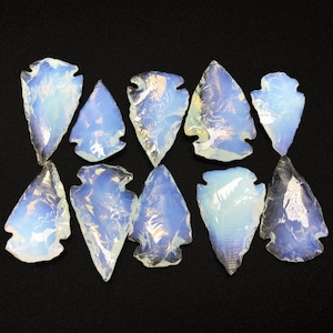 Opal Arrowheads: Handcrafted Gemstone Arrow Heads - Set of 10