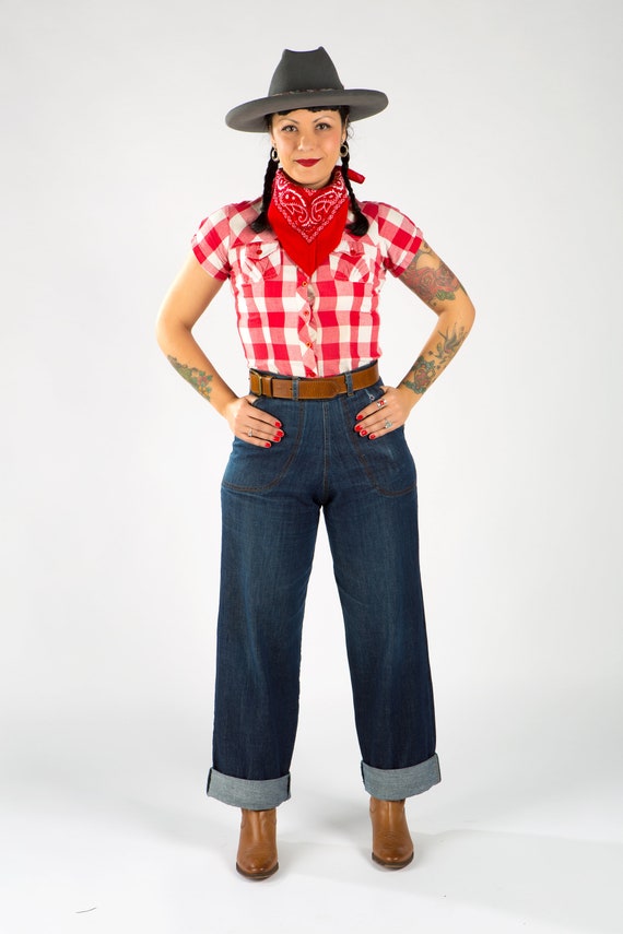 1940s Women Working Jeans/organic Denim 