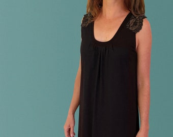 Elba organic cotton nightgown made in Australia in black or white