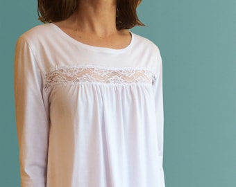 Mornington Winter Organic Cotton Nightgown - White
