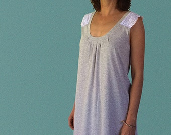 Elba organic cotton nightgown in grey marle