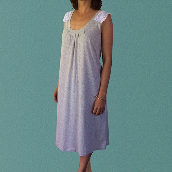 Elba organic cotton nightgown in grey marle