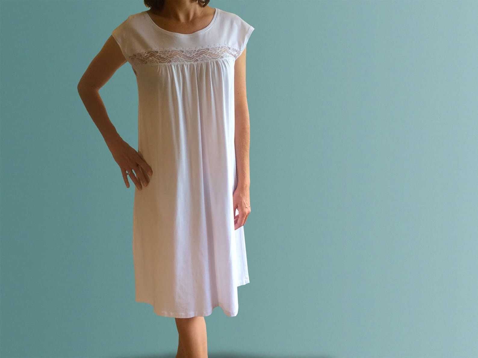Mornington Organic Cotton Nightgown White Etsy