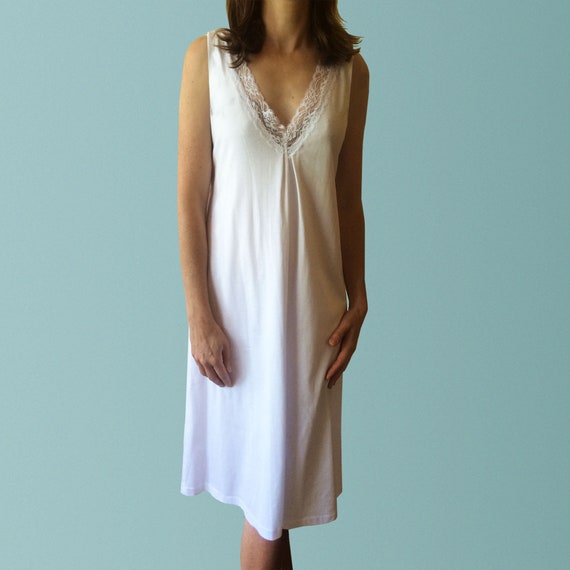 white cotton nightgown with lace