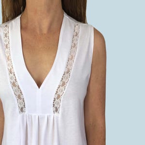Tahiti Summer Organic Cotton Nightgown with Lace