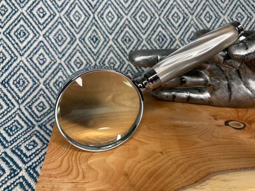 Magnifying Glass Chrome Handturned Acrylic Handle Etsy