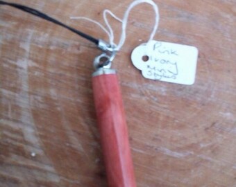 Maßgeschneiderte handgedreht rosa elfenbein Holz Mini Stylus unikat Weihnachtsgeschenk