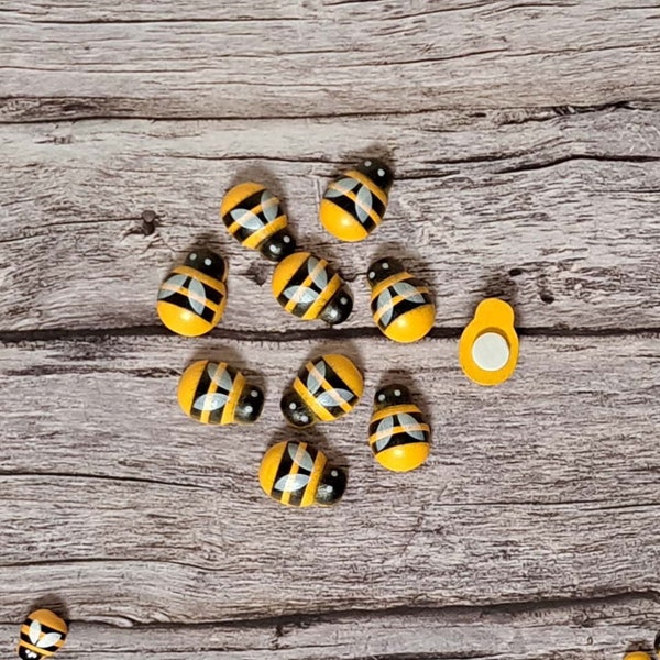 New! Adorable Self-Adhesive Painted Bumble Bees for Crafts and Wood Craft Projects - 3 Sizes Available