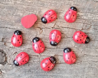 Giant Size Ladybugs for Crafts and Wood Craft Projects - Package of 10