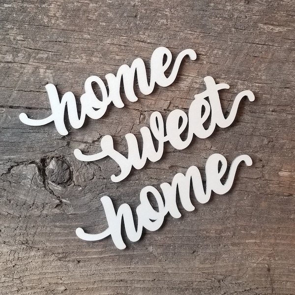 Wood Laser Cut Words "Home Sweet Home" - 1/8" Thick - 3 Sizes Available - Set of Wooden Laser Cut Word For Crafts and Signs