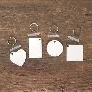 Blank Dye Sublimation Keychains - 4 Shapes Available - A Great Gift for Family and Friends and a Fun Craft Project!