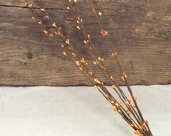 16" Pip Berry Stems in Orange - Package of 10 Stems
