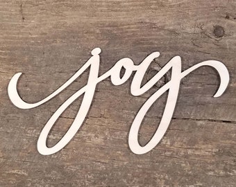 Fancy "Joy" 1/8" Thick Wood Laser Cutout Word - A Big Red's Craft Barn Exclusive!