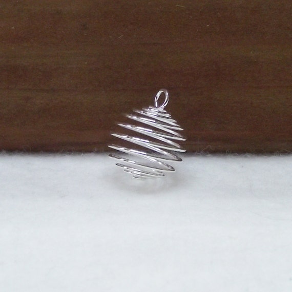 Small Silver Wire Spiral Cages to Make Your Own Stone or Bead Etsy