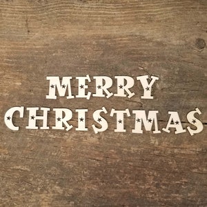 Fun &quot;Merry Christmas&quot; 1/8&quot; Thick Wood Laser Cutout Word Set - A Big Red&#39;s Craft Barn Exclusive!