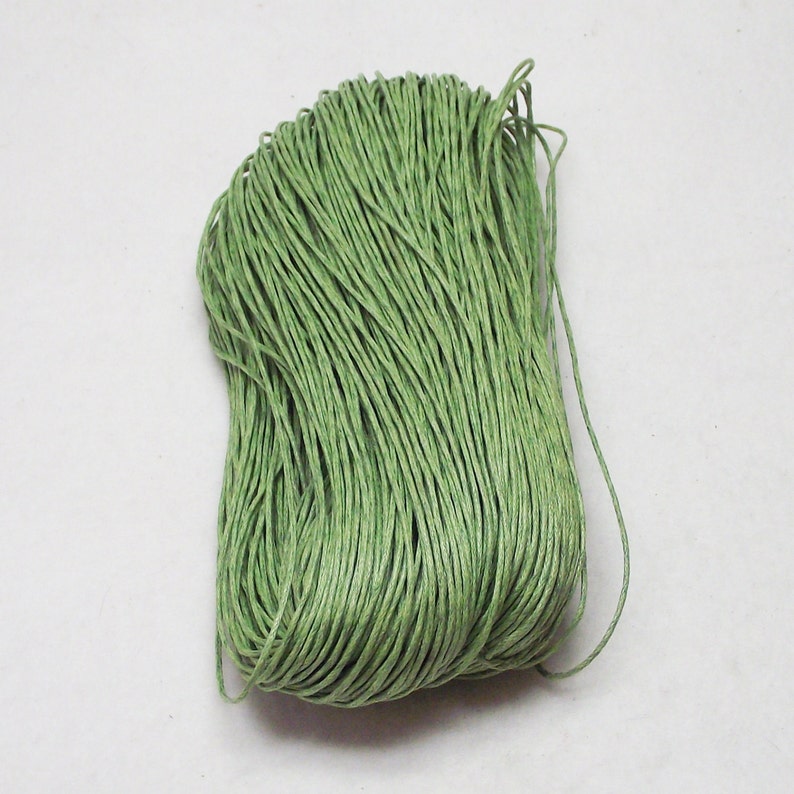 10 Yards 30 Feet Grass Green Waxed Cotton 1mm Beading Cord