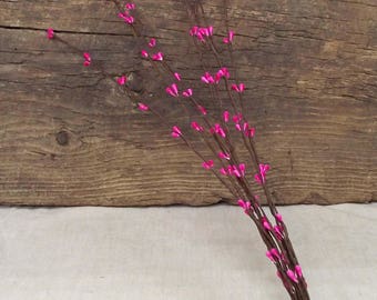 16" Pip Berry Stems in Bright Rose - Package of 10 Stems