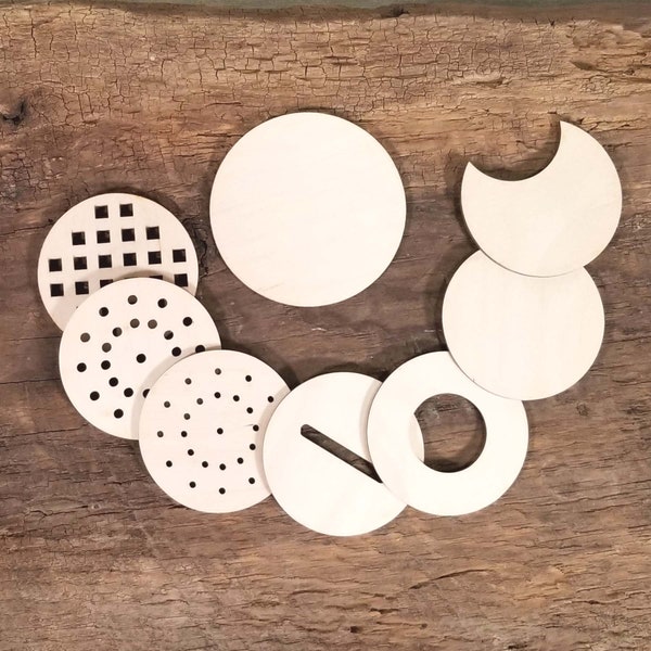 Package of 3 Wood Laser Cut Mason Jar Lids Available In 8 Different Styles - A Fun and Easy Craft Project!