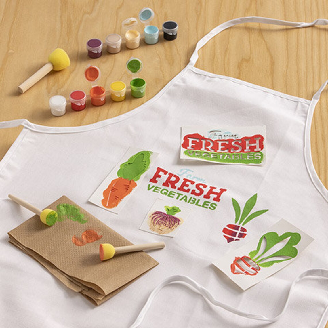 Adult Apron Painting Kit White Canvas Adult Apron Stencils Etsy