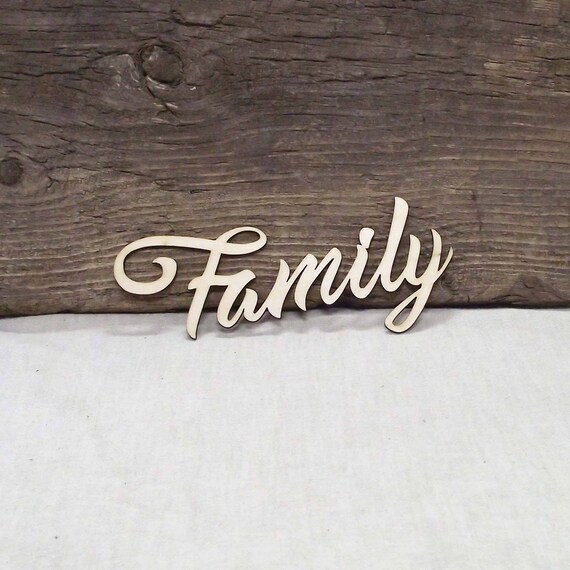 Fancy Family Wooden Laser Cut Word For Wood Etsy
