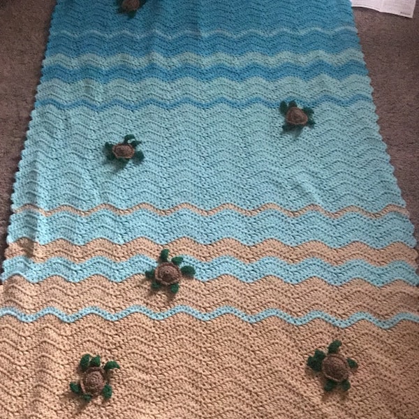 Ocean Themed Crochet Baby Blanket Etsy