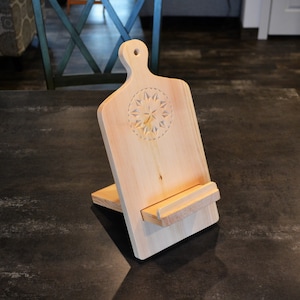 Cookbook Holder Wooden Chip Carved