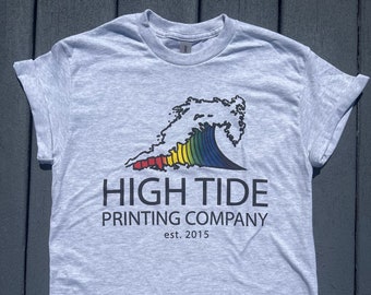 High Tide Printing Company Rainbow Wave Tee