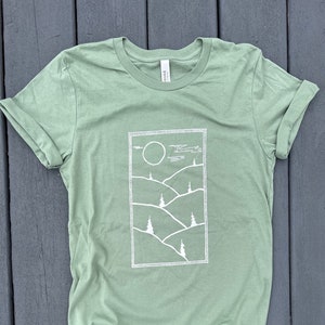 Mountainscape Tshirt l Graphic Tees l Boho Tee l Mountain Tee l Graphic Design l Hand-drawn Design