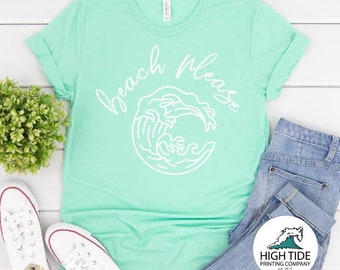 beach please tee l Summer Tee l Beach l Boho Tee l Women's Tee l Graphic Tee