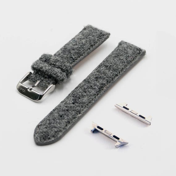 Harris Tweed Ash Grey Watch Strap for For Apple Watch Series 5 4 44mm Tweed