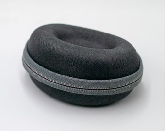 Negro de carbón de lujo con gris cremallera reloj bolsa de viaje