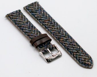 Harris Tweed Herringbone Berry Muesli Watch Strap (18mm-20mm-22mm)