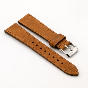 Vintage Distressed Italian Leather Tan Brown Watch Strap with Quick Release (18mm-19mm-20mm-22mm)