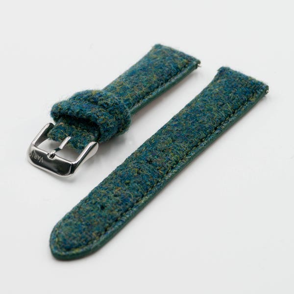 Bracelet de montre Harris Tweed vert paon (18 mm-20 mm-22 mm)