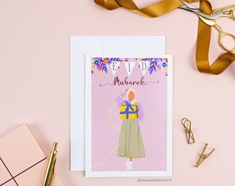 Pack of 4 - Hijabi Fashion Eid Mubarak Greeting cards