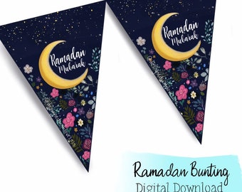 Ramadan Decoration - Flag bunting - digital download