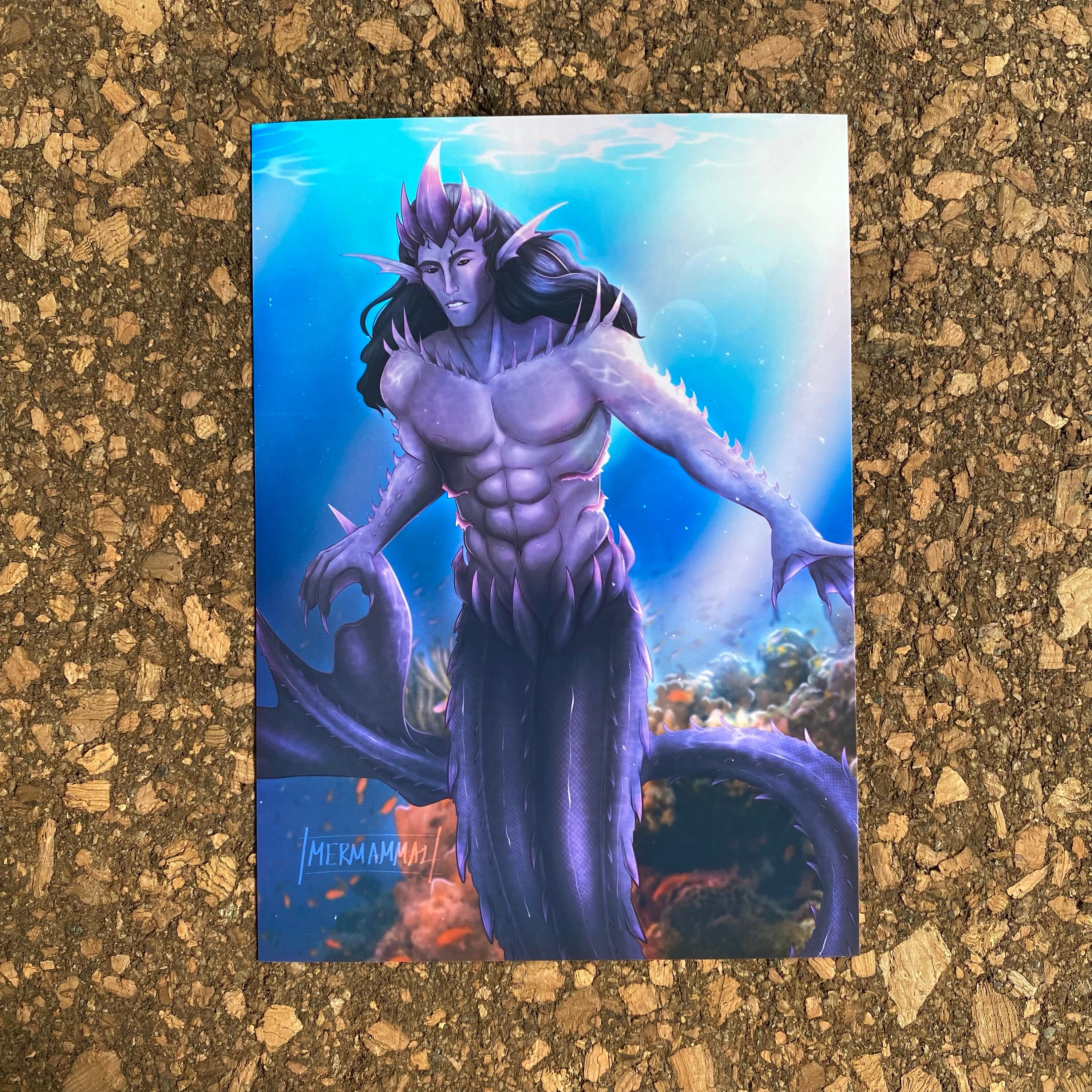Urchin King Merman OC Print and Sticker - Etsy Australia