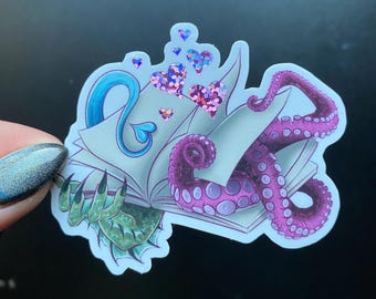 Monster Romance Book Glitter Sticker