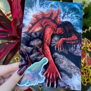 Scorpionfish Merman Print And Sticker