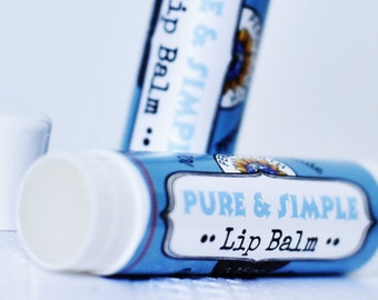 PURE & SIMPLE lèvre Baume - huile de tournesol - naturelle - bio - cire d’abeille - baume à lèvres non parfumé - cadeau - Certified - Uni-