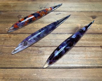 Custom Crystal Pen, Choose your crystals! Intention writing, manifestation pen, Pyrite & Sodalite Collection
