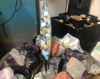 Custom Crystal Pen, Choose your crystals! Intention writing, manifestation pen, Obsidian & Opalite Collection