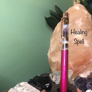 Crystal Spell Refillable Pens *Love, Money, Protection, Luck&Success, Healing, Harmony, Clarity Spells* Intention Manifestation*