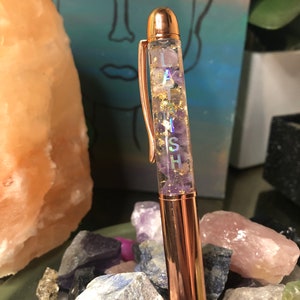 Custom Birthday Crystal Pen! Manifestation Pen* Intention Setting* Refillable Pen*Personalized* Crystal Birthstones*Add your name*